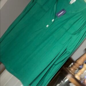 Green Button-Up Shirt